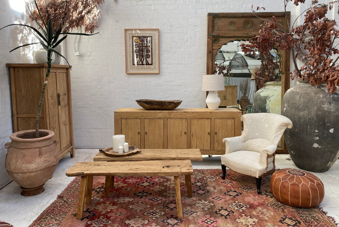 Vintage and antique furniture showroom featuring hero and statements pieces