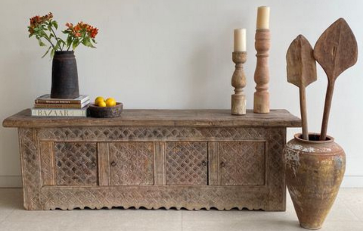vintage interior design styled sideboard