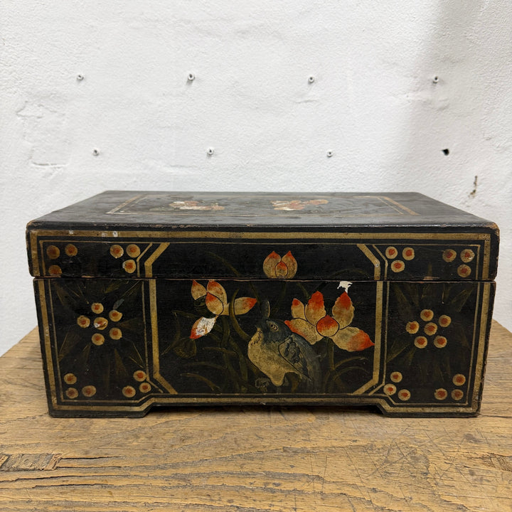 Water Tiger Decor Antique Chinese Wooden Document Box Early 1900’s