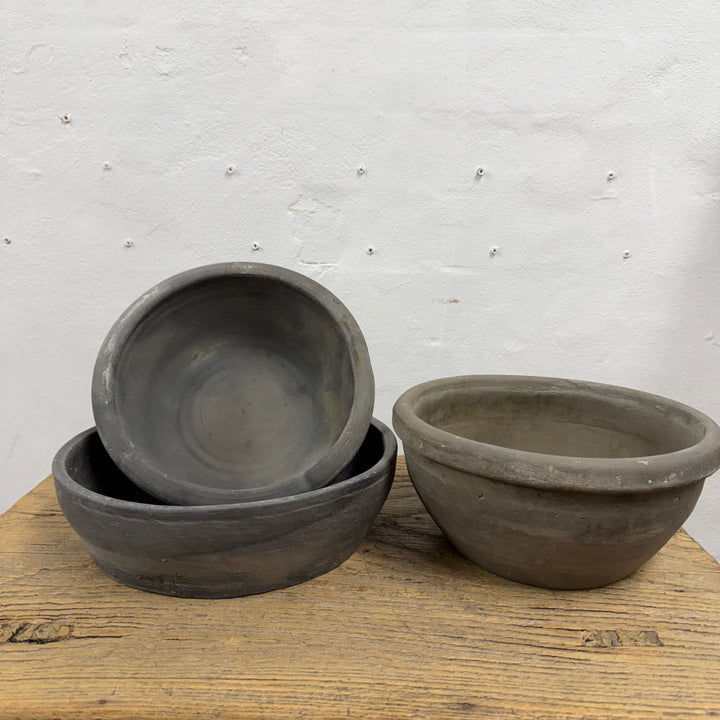 Water Tiger Decor Vintage Earthware Serving Bowls From Shanxi Province