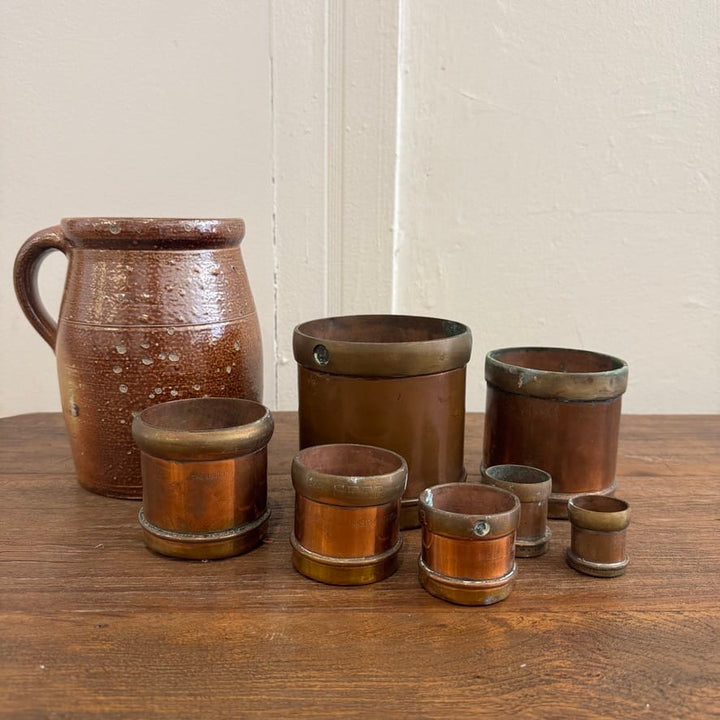 Water Tiger France Antique Copper Measuring Cups