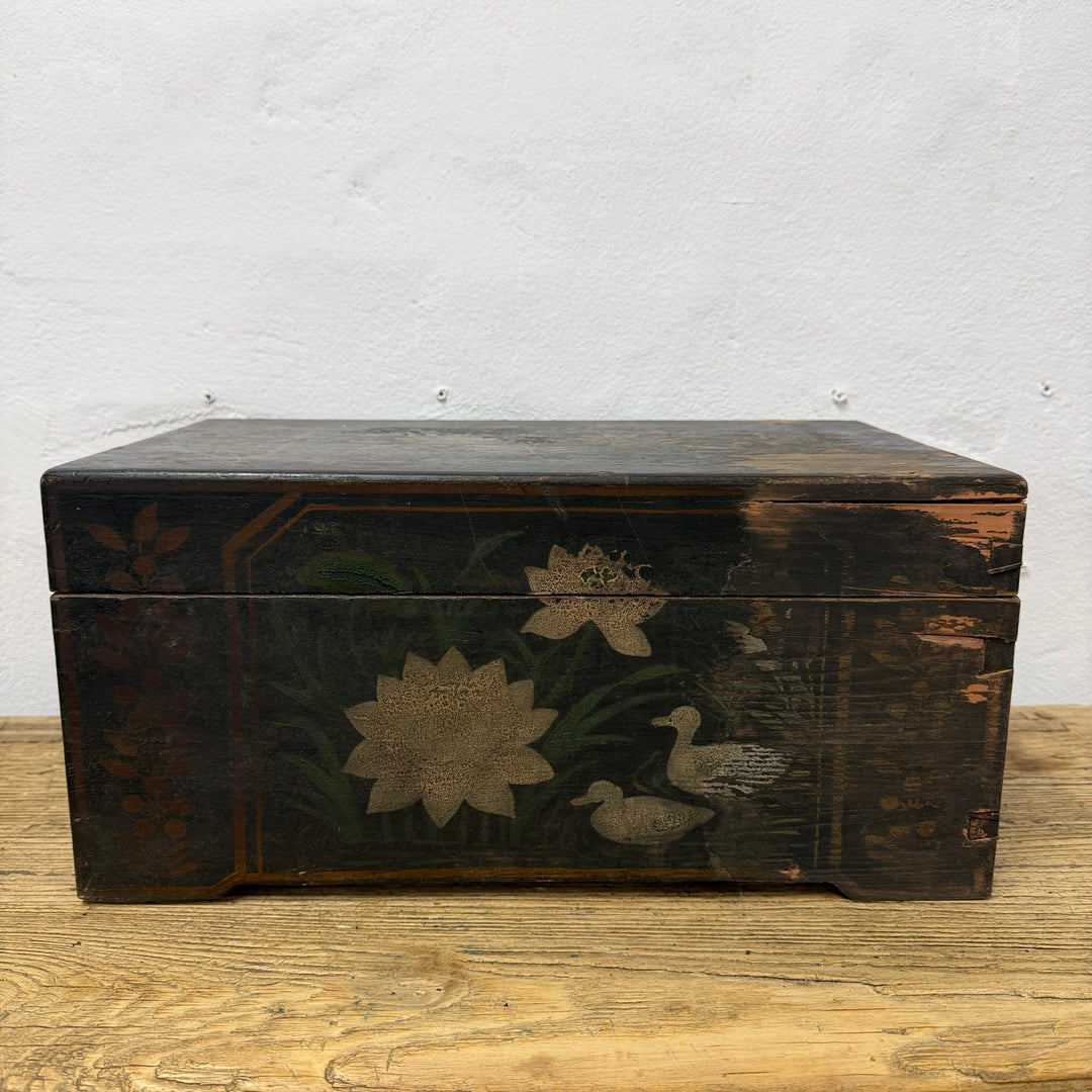 Water Tiger Decor Antique Chinese Wooden Document Box Early 1900’s