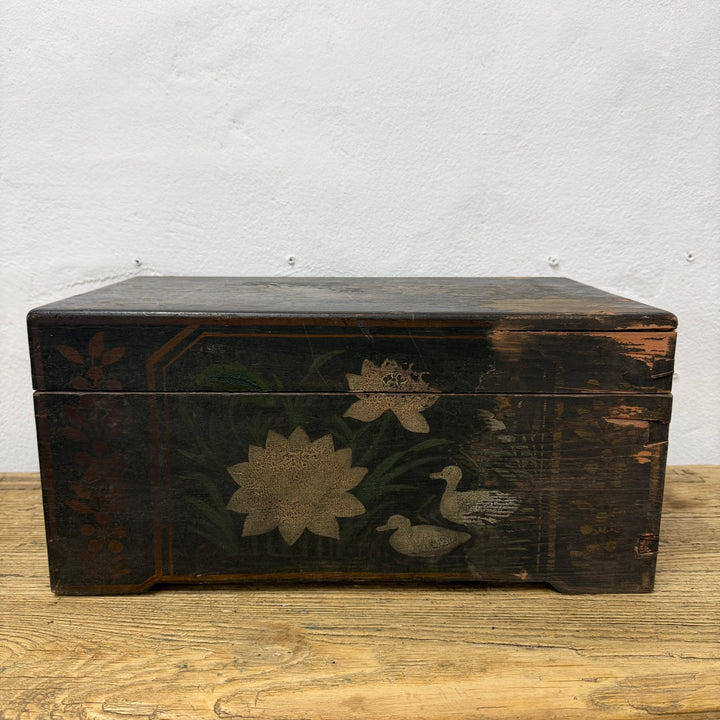 Water Tiger Decor Antique Chinese Wooden Document Box Early 1900’s