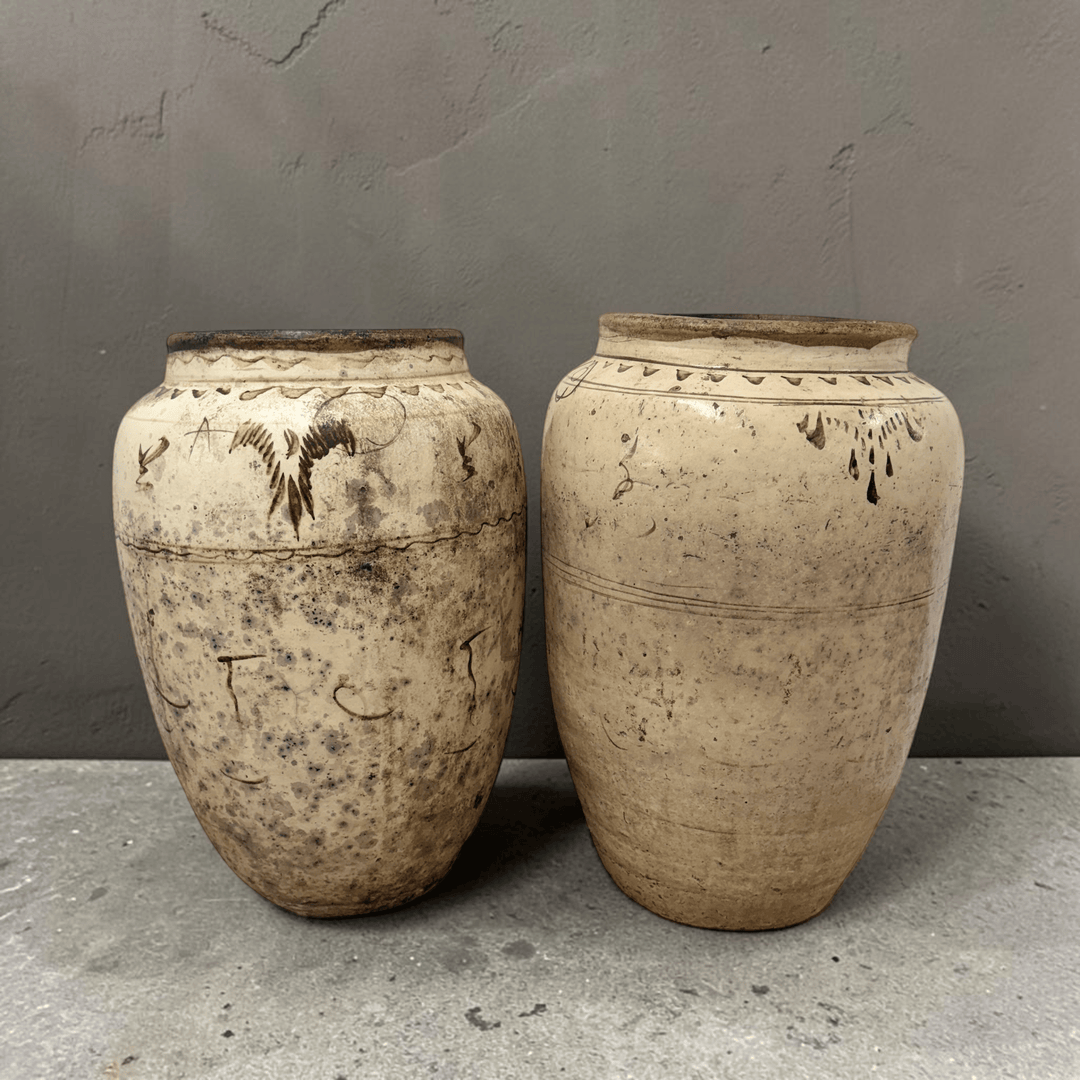 Water Tiger Decor Antique Chinese "Cizhou" Pots