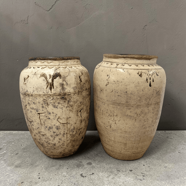Water Tiger Decor Antique Chinese "Cizhou" Pots
