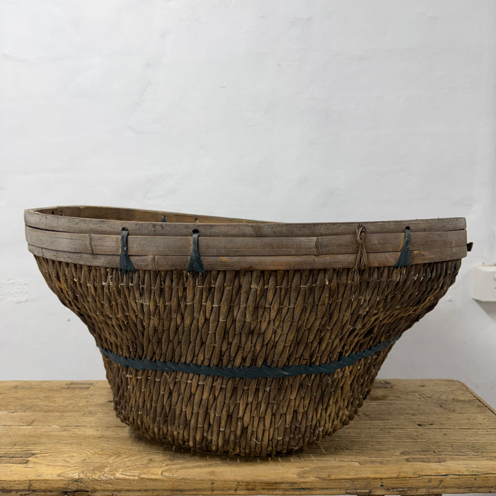 Water Tiger Decor Antique Chinese Grain Basket