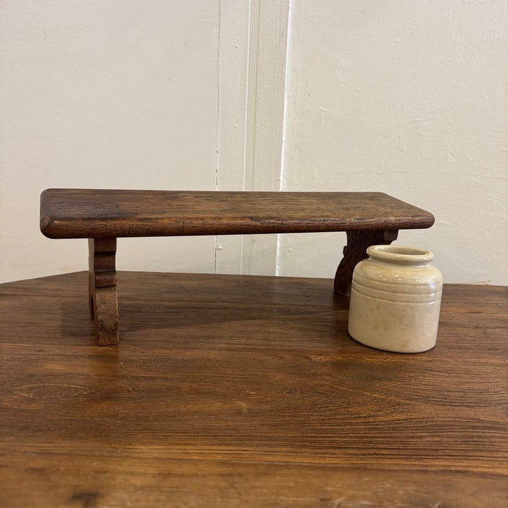Water Tiger Furniture Small French Provincial Rustic Oak Bench, 1800s