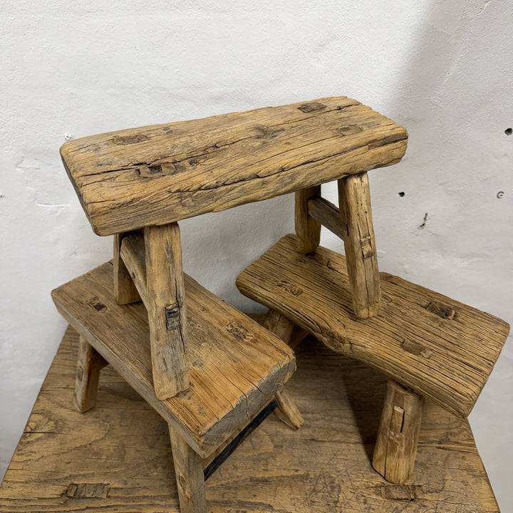 Water Tiger Furniture Vintage Chinese Elm Mini Stools