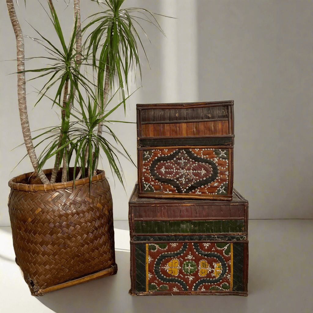 Water Tiger indonesia Traditional Bamboo Beaded Boxes from Lombok