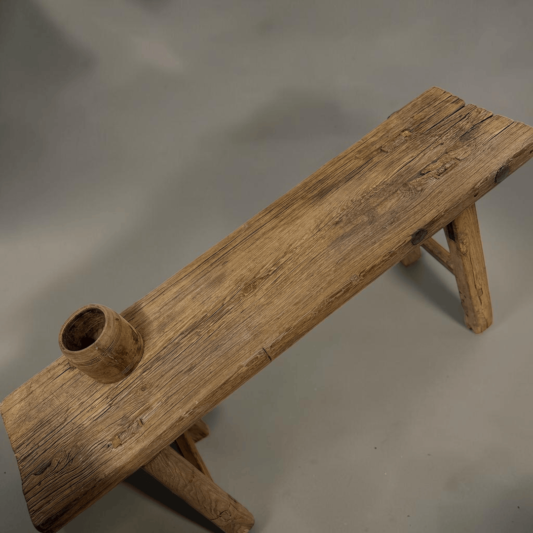 Water Tiger Furniture Chinese Elm Short Bench | 105x27x54cm