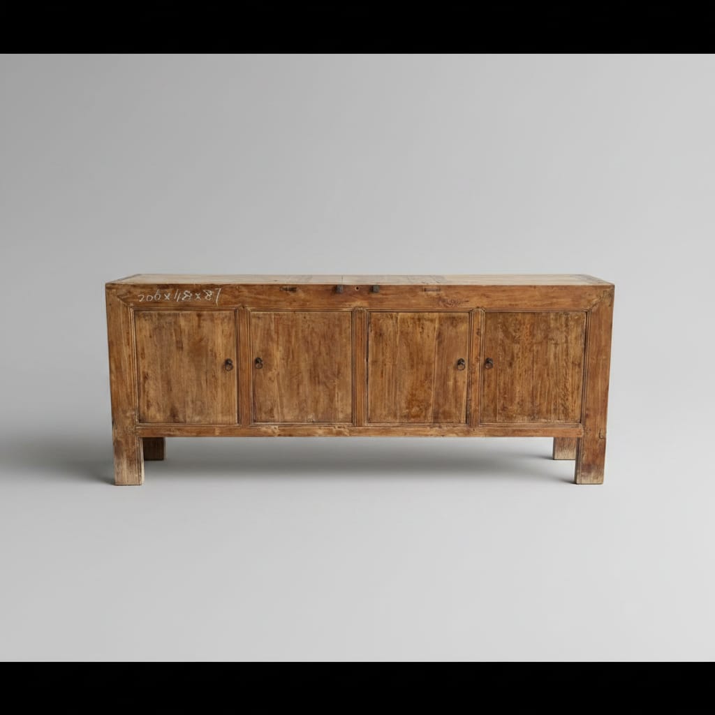 Water Tiger Furniture Antique Elmwood Four Door Sideboard