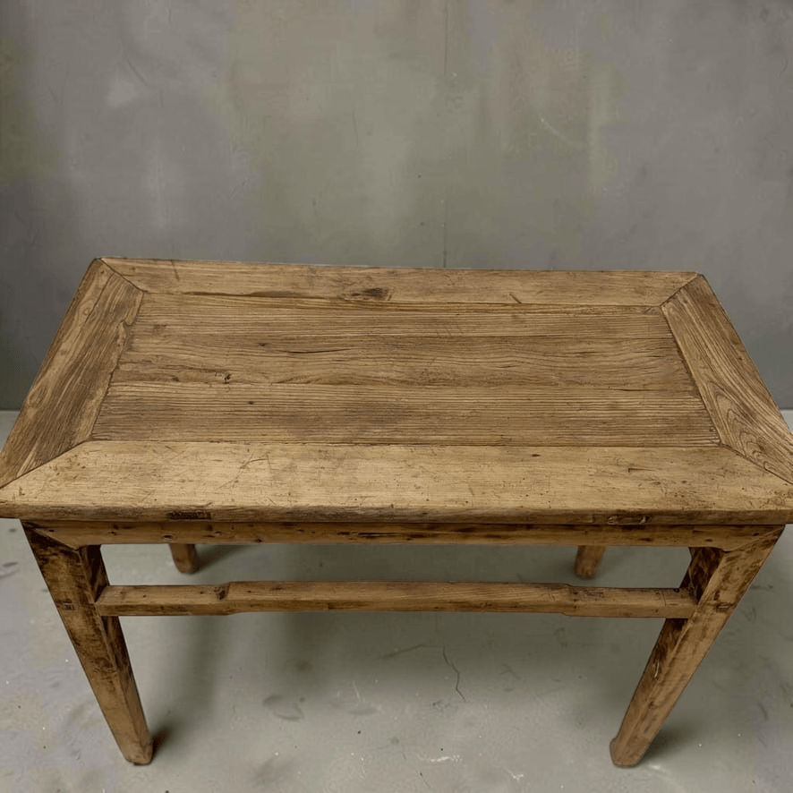 Water Tiger Furniture Light Coloured Antique Short Elm Console | 95x45x80cm