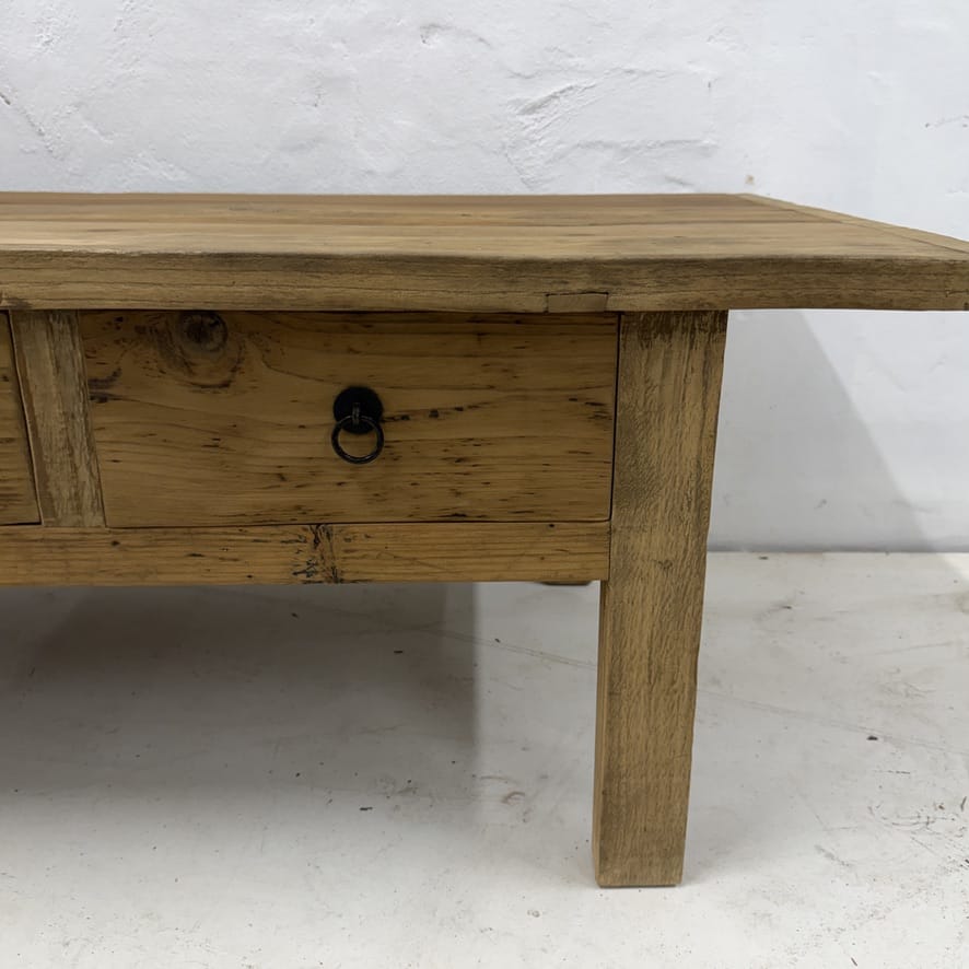 Water Tiger Furniture Chinese Low Elm Coffee Table With Three Drawers | 150x60x46cm