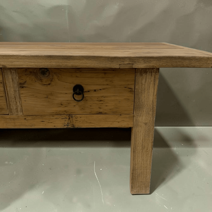 Water Tiger Furniture Chinese Low Elm Coffee Table With Three Drawers | 150x60x46cm