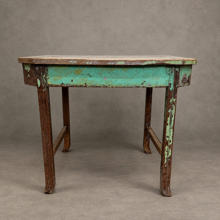 Water Tiger Furniture Vintage Teak Marble Top Table