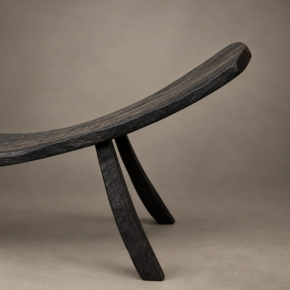 Water Tiger Furniture Dark Teak Curved Bench