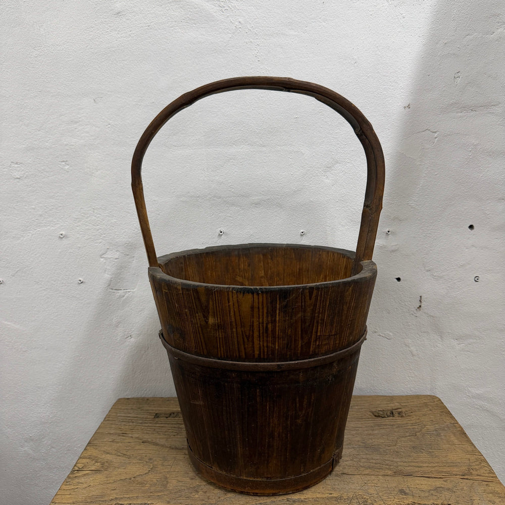 Water Tiger Decor Antique Well Buckets With Wooden Handles