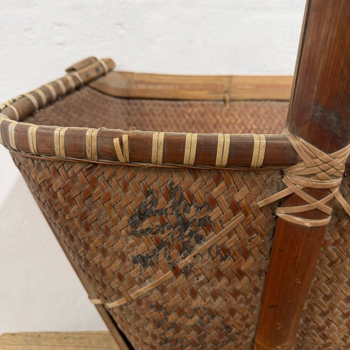 Water Tiger Decor Antique Chinese Basket Scoop