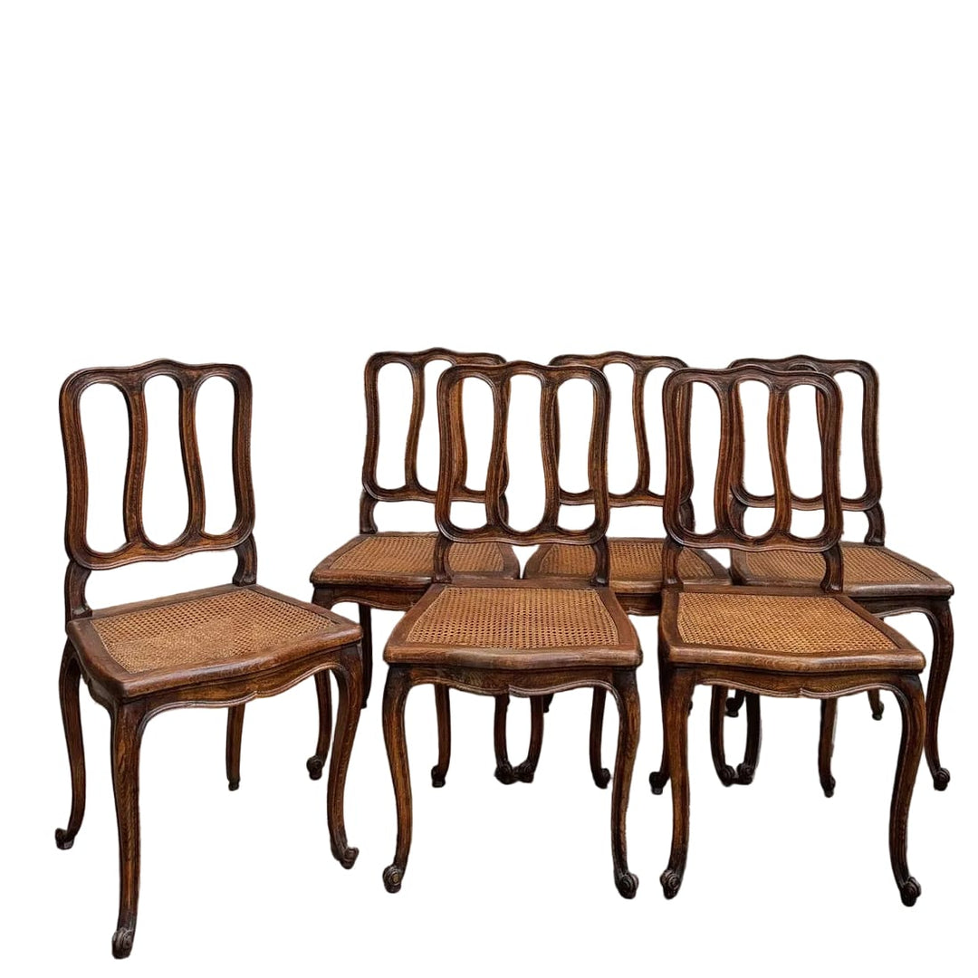 Water Tiger Furniture Oak Louis XV Style Chairs  | French Furniture . Set of 6
