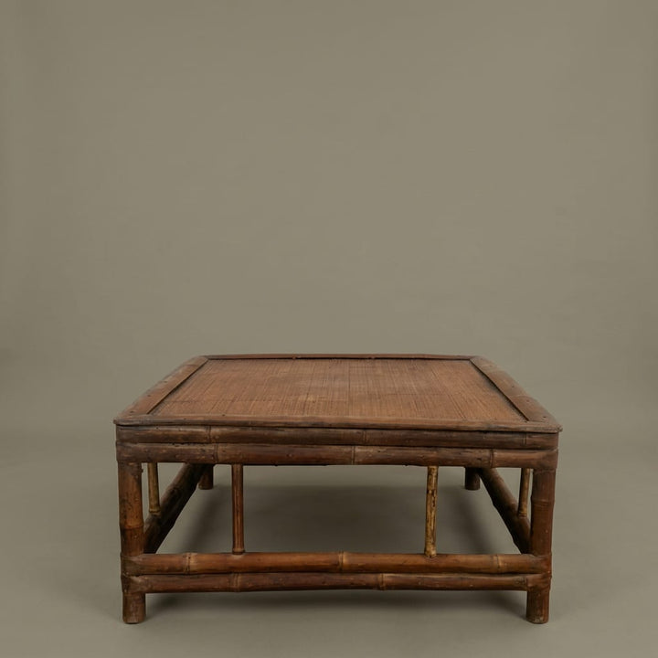 Water Tiger Furniture Chinese 19th Century Qing Dynasty Bamboo Low Coffee Table with Slatted Top