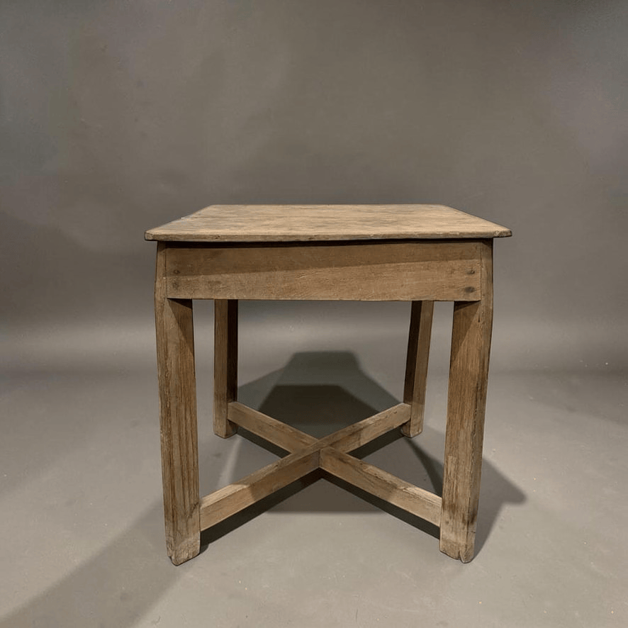 Water Tiger Decor Aged Light Coloured Teak Side Table