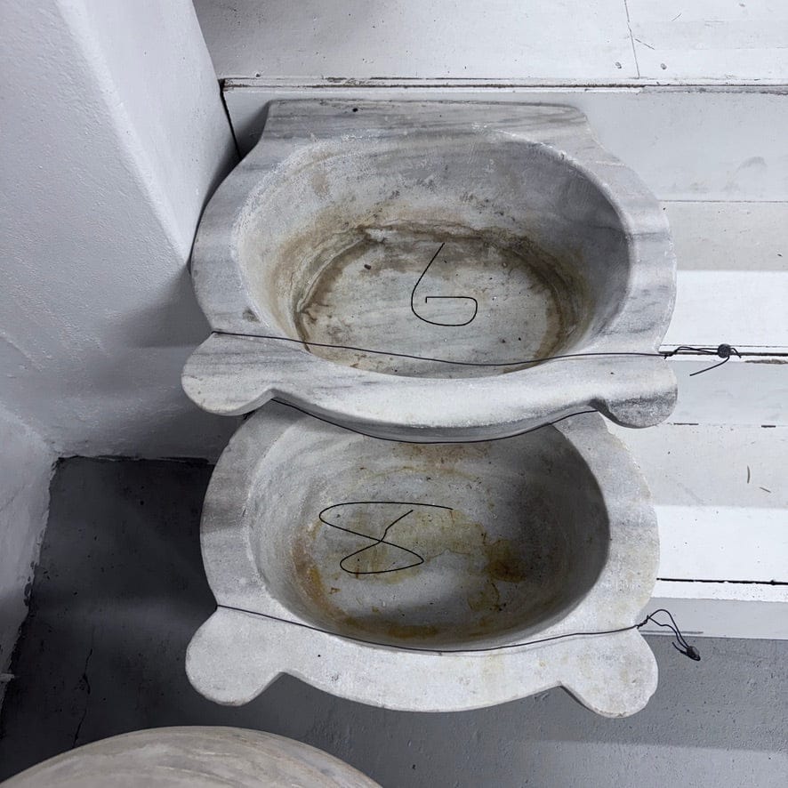 Water Tiger Decor Antique Marble Haman Sinks