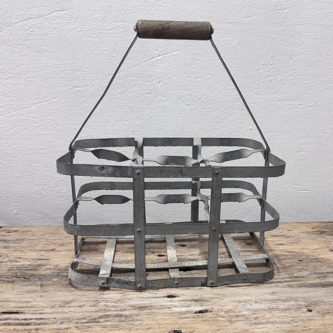 Water Tiger mirror French Vintage Antique Galvanized Zinc Bottle Carriers