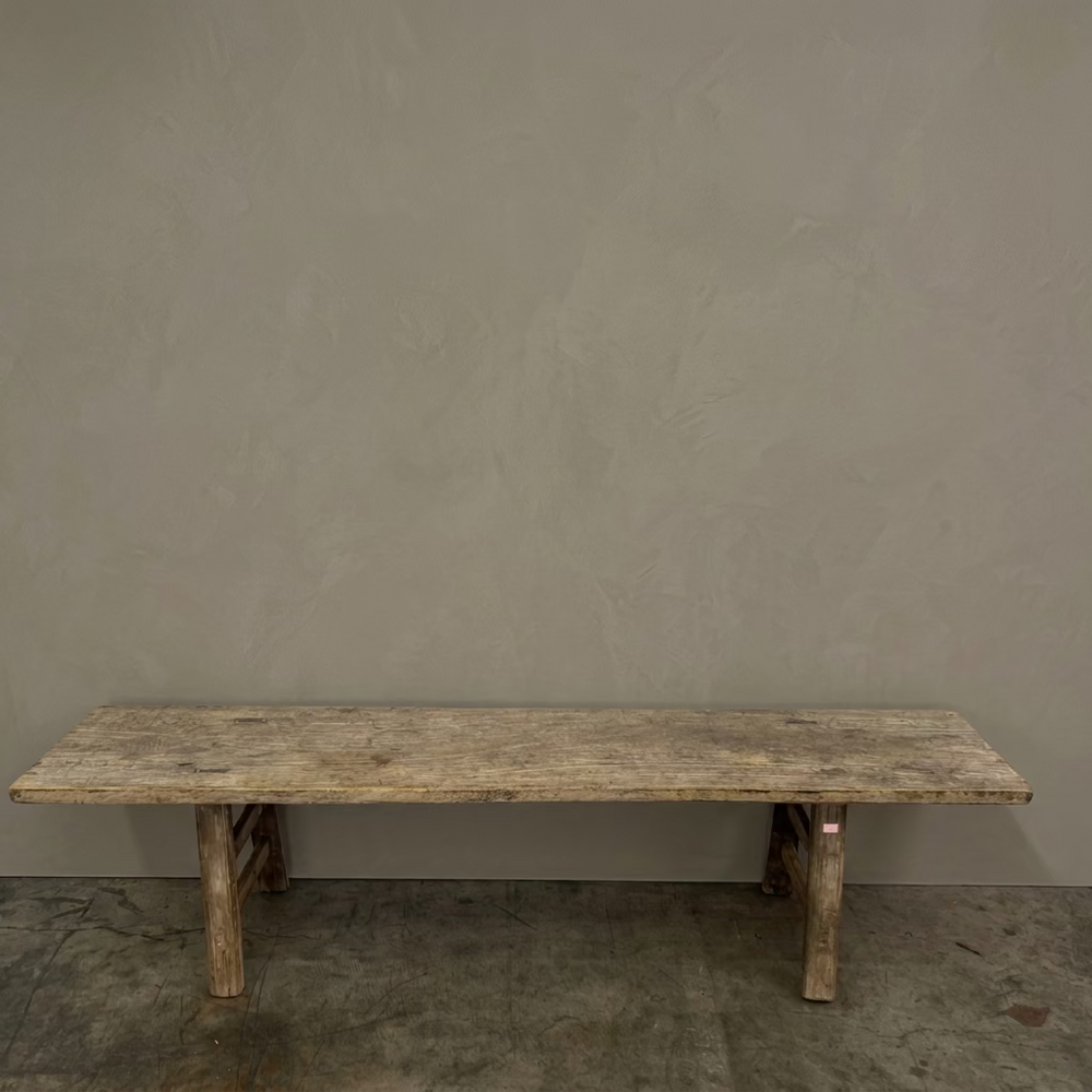 Water Tiger Furniture Antique Long Narrow Elm Bench |188x34x60cm