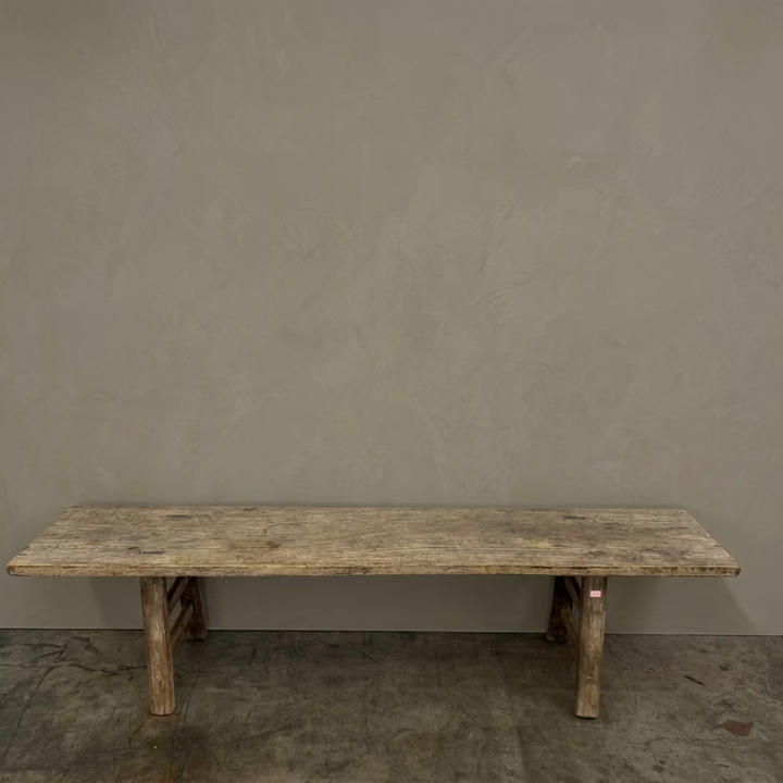 Water Tiger Furniture Antique Long Narrow Elm Bench |188x34x60cm
