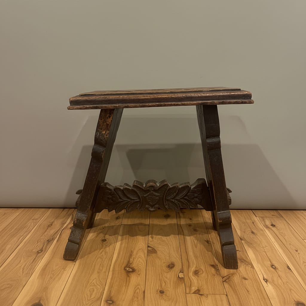 Water Tiger Furniture Late 19th Century Gothic Revival Oak Stool c1890