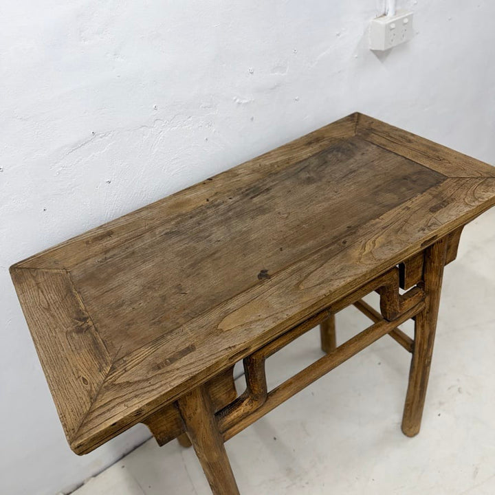 Water Tiger Furniture Light Coloured Antique Short Elm Entry Table | 96x50x87cm