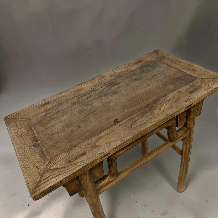 Water Tiger Furniture Light Coloured Antique Short Elm Entry Table | 96x50x87cm