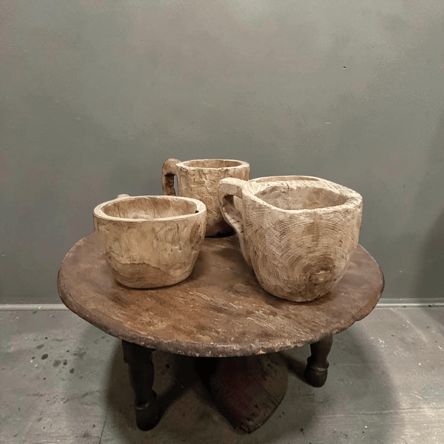 Water Tiger Decor Handcarved Grinding Bowls from Lombok