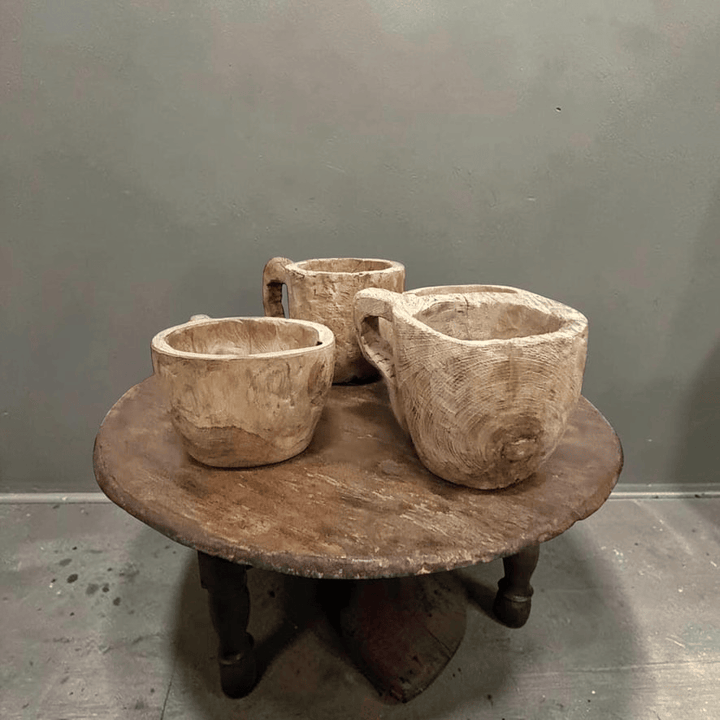 Water Tiger Decor Handcarved Grinding Bowls from Lombok