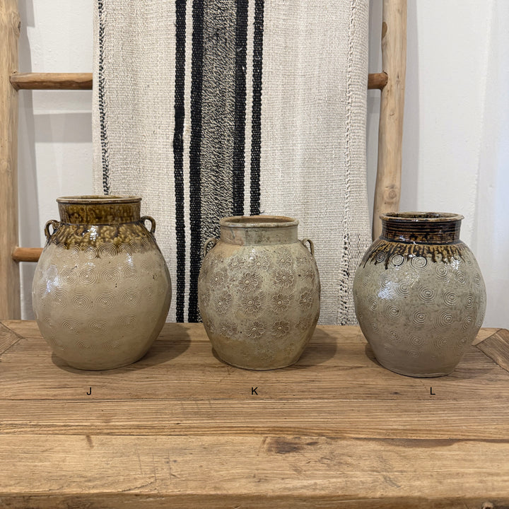 Water Tiger Decor Antique Glazed Yunnan Storage Vases