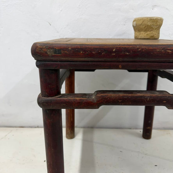 Water Tiger Furniture Antique Chinese Square Elm Side Table | 45x45x49cm