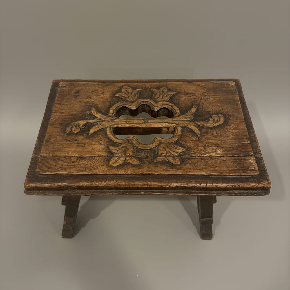 Water Tiger Furniture Late 19th Century Gothic Revival Oak Stool c1890