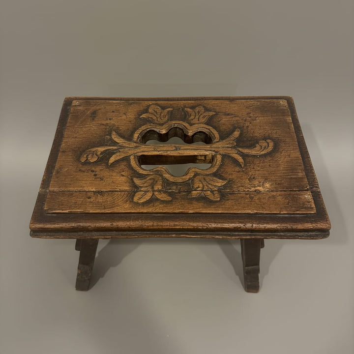 Water Tiger Furniture Late 19th Century Gothic Revival Oak Stool c1890