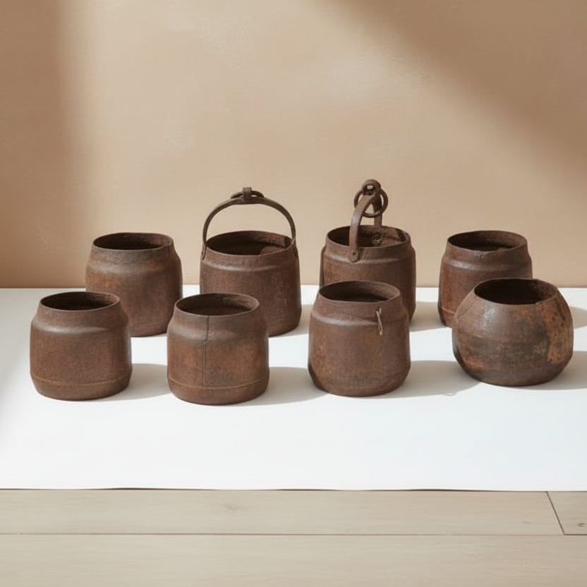 Water Tiger india Hand Forged Iron Pots With Handles