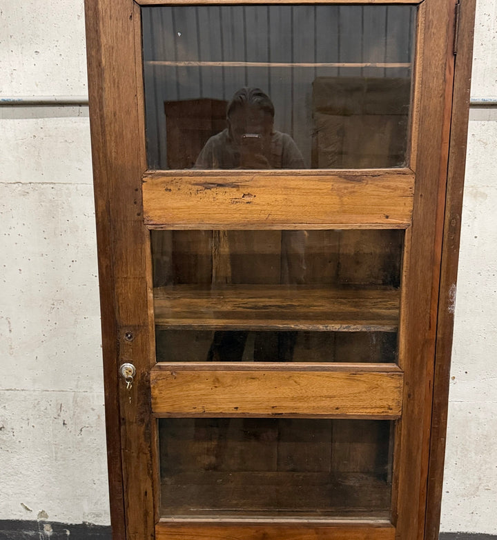 Water Tiger Furniture Vintage Colonial Glass and Teak Cabinet