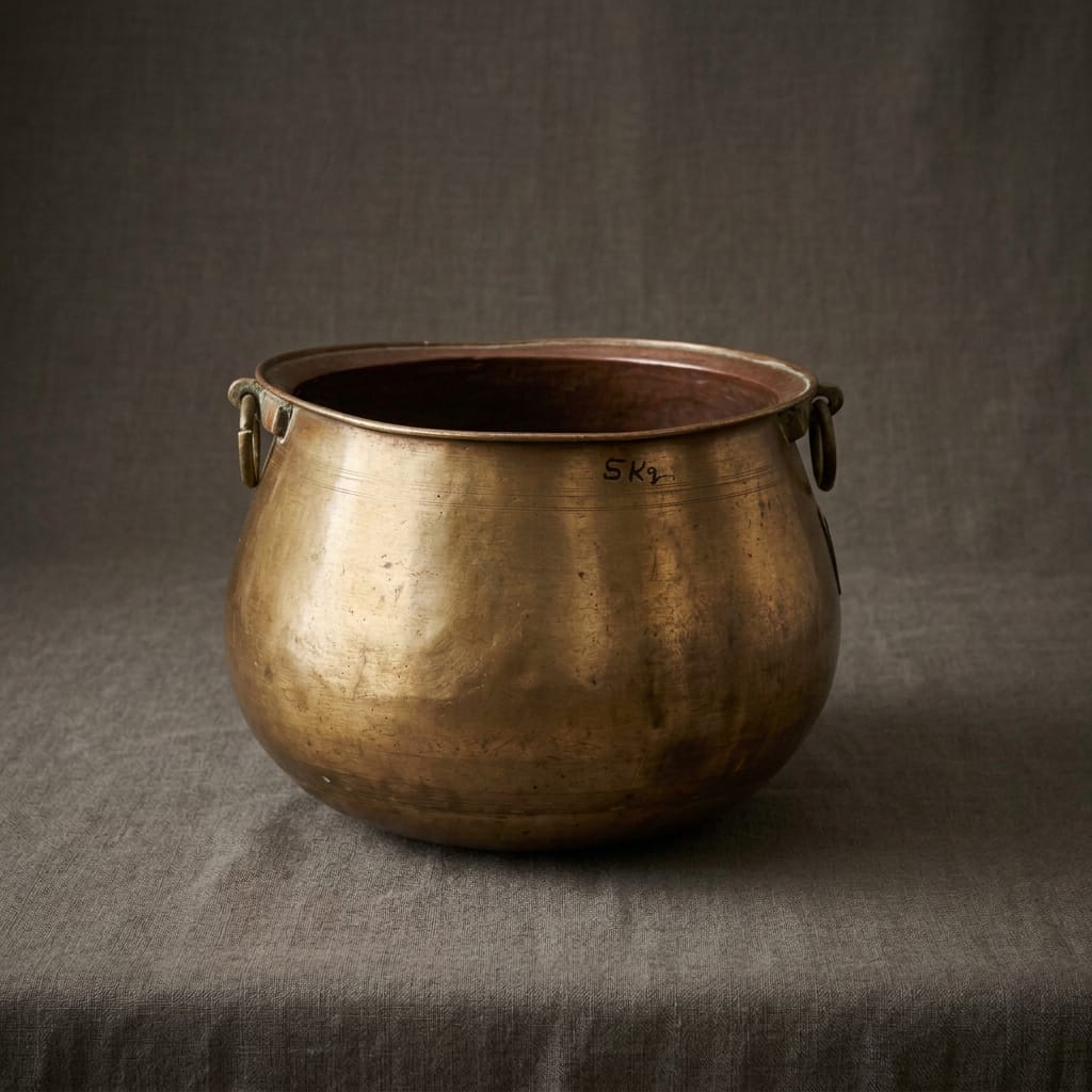 Water Tiger pot Vintage Indian Copper Pot With Handles