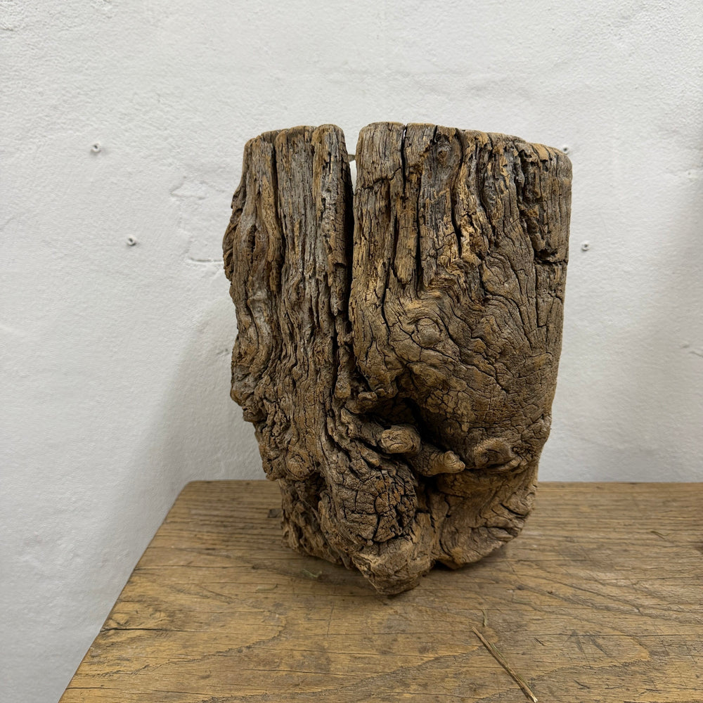 Water Tiger Decor Antique Hand carved Wooden Mortars