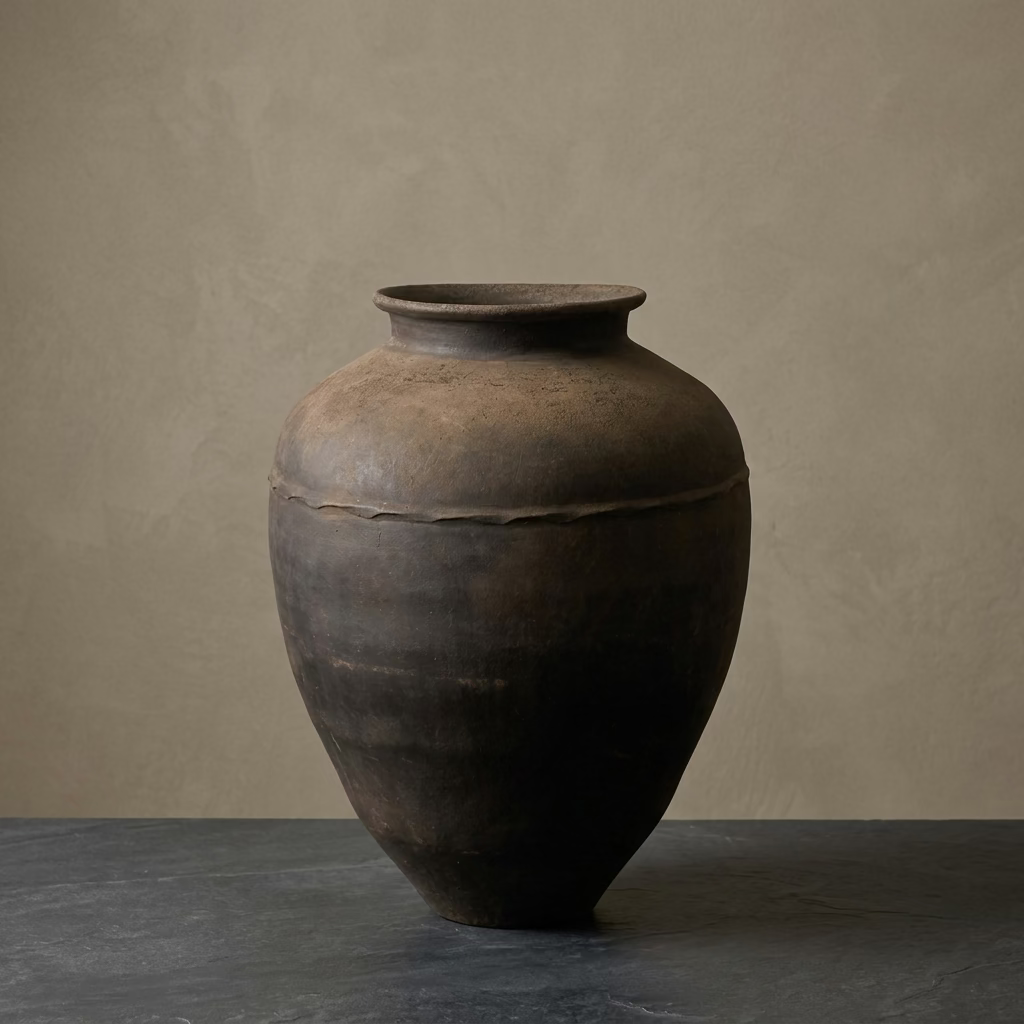 Water Tiger Decor Black Clay Antique Chinese Pot