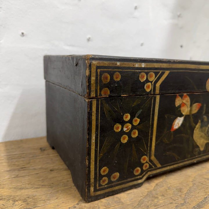 Water Tiger Decor Antique Chinese Wooden Document Box Early 1900’s