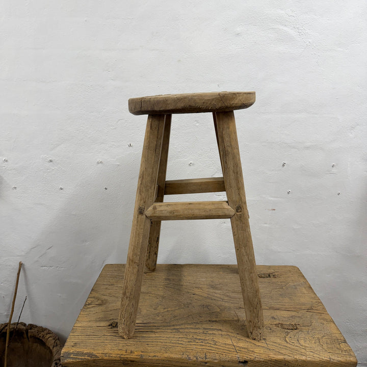 Water Tiger Furniture Chinese Elm Round Stool- early 1900&