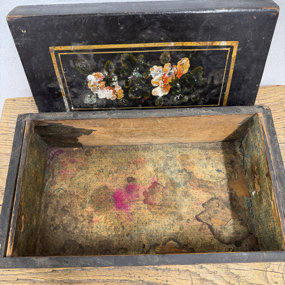 Water Tiger Decor Antique Chinese Wooden Document Box Early 1900’s