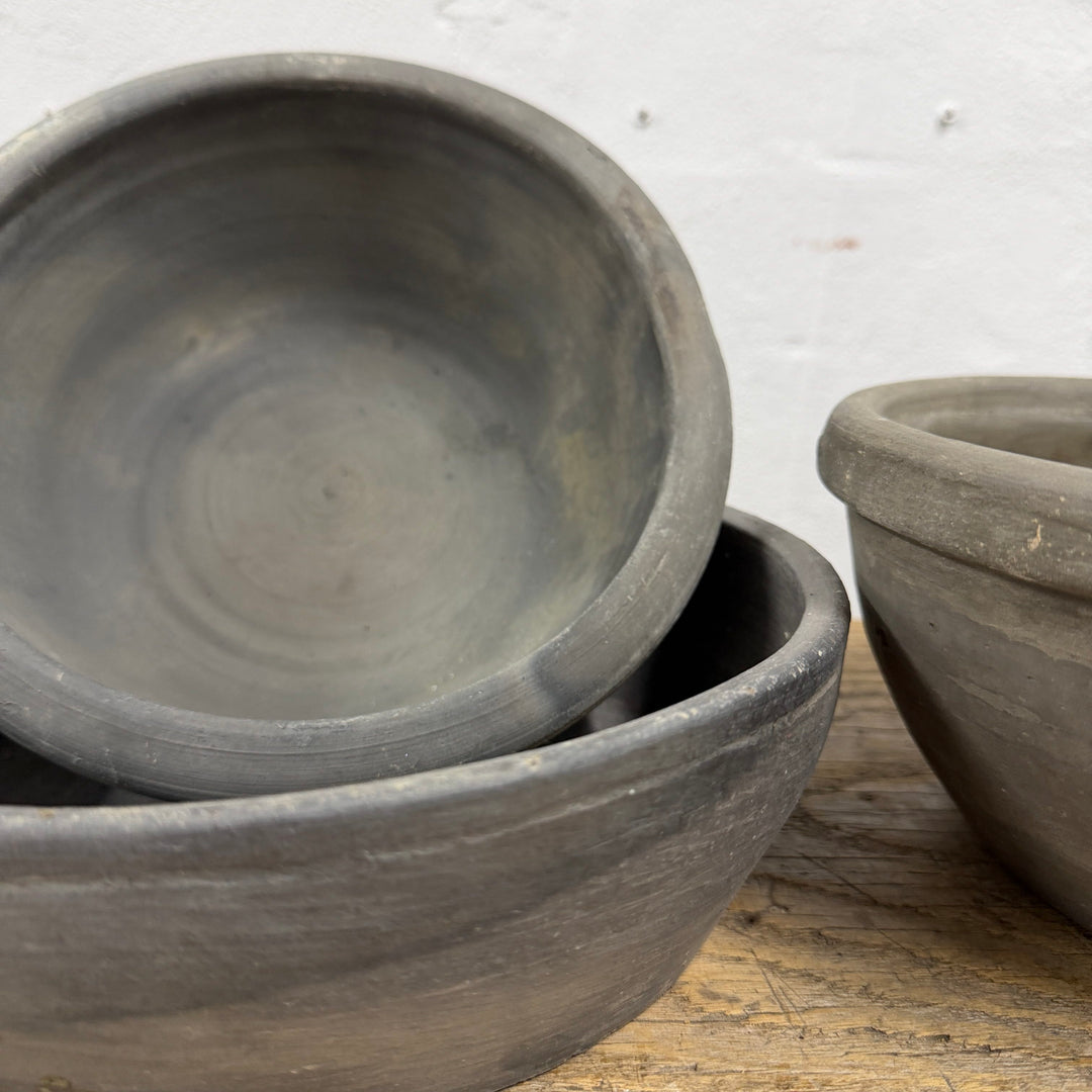 Water Tiger Decor Vintage Earthware Serving Bowls From Shanxi Province