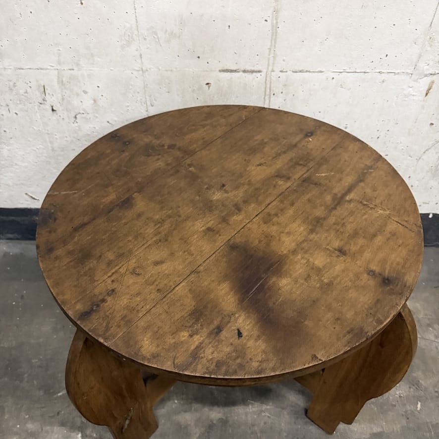 Water Tiger Decor Art Deco Colonial Teak Side Table