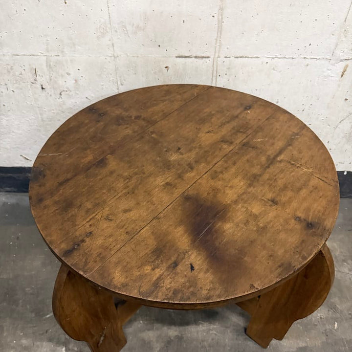 Water Tiger Decor Art Deco Colonial Teak Side Table