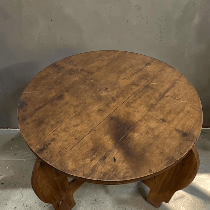 Water Tiger Decor Art Deco Colonial Teak Side Table